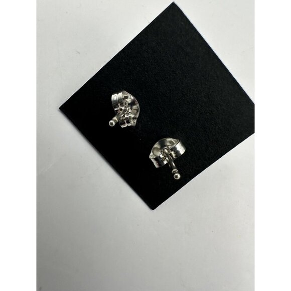 Esther White Navajo Handmade Artisan Pink Conch Stud Earrings Sterling Silver - Picture 2 of 3